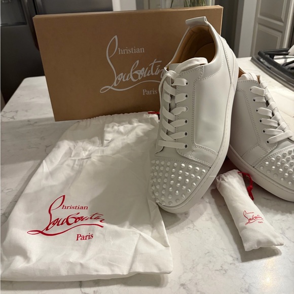Christian Louboutin Other - Christian Louboutin Men’s White Leather Studded Low-Top Sneakers
